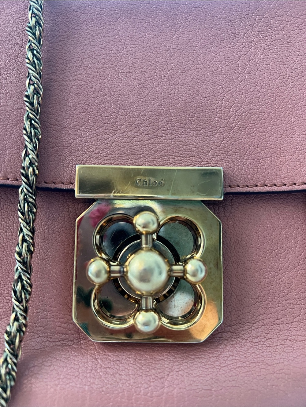 Authentic Chloe Elsie shoulder/crossbody bag with Gold Hardware, rust-clay color - Picture 8 of 13